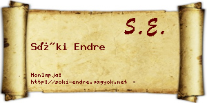 Sóki Endre névjegykártya