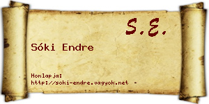 Sóki Endre névjegykártya
